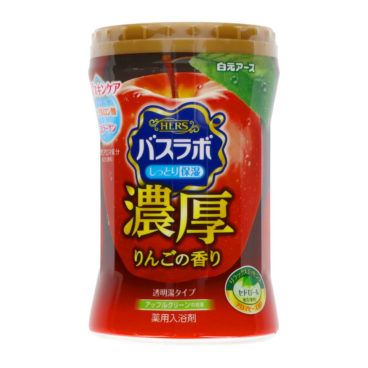【送料込・まとめ買い×15個セット】白元アース HERS バスラボ ボトル 濃厚 りんごの香り 600g 薬用入浴剤