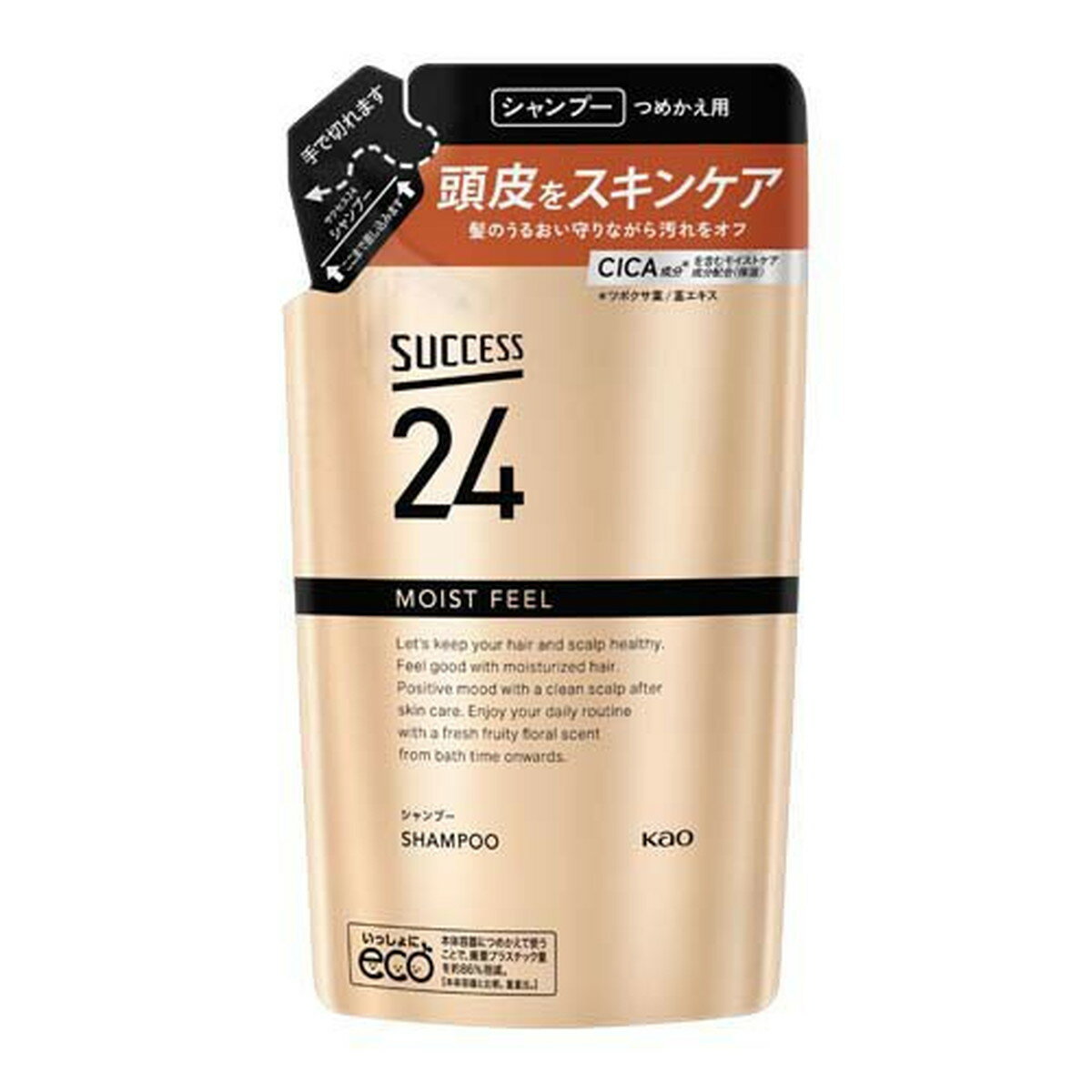 【送料込・まとめ買い×24個セット】花王 サクセス24 モイストフィール シャンプー つめかえ用 320ml