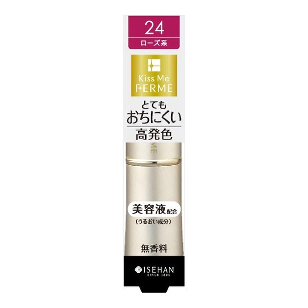 【送料込・まとめ買い×300個セット】伊勢半 キスミー フェルム プルーフシャイニー ルージュ 24 ローズ系 口紅 3.8g