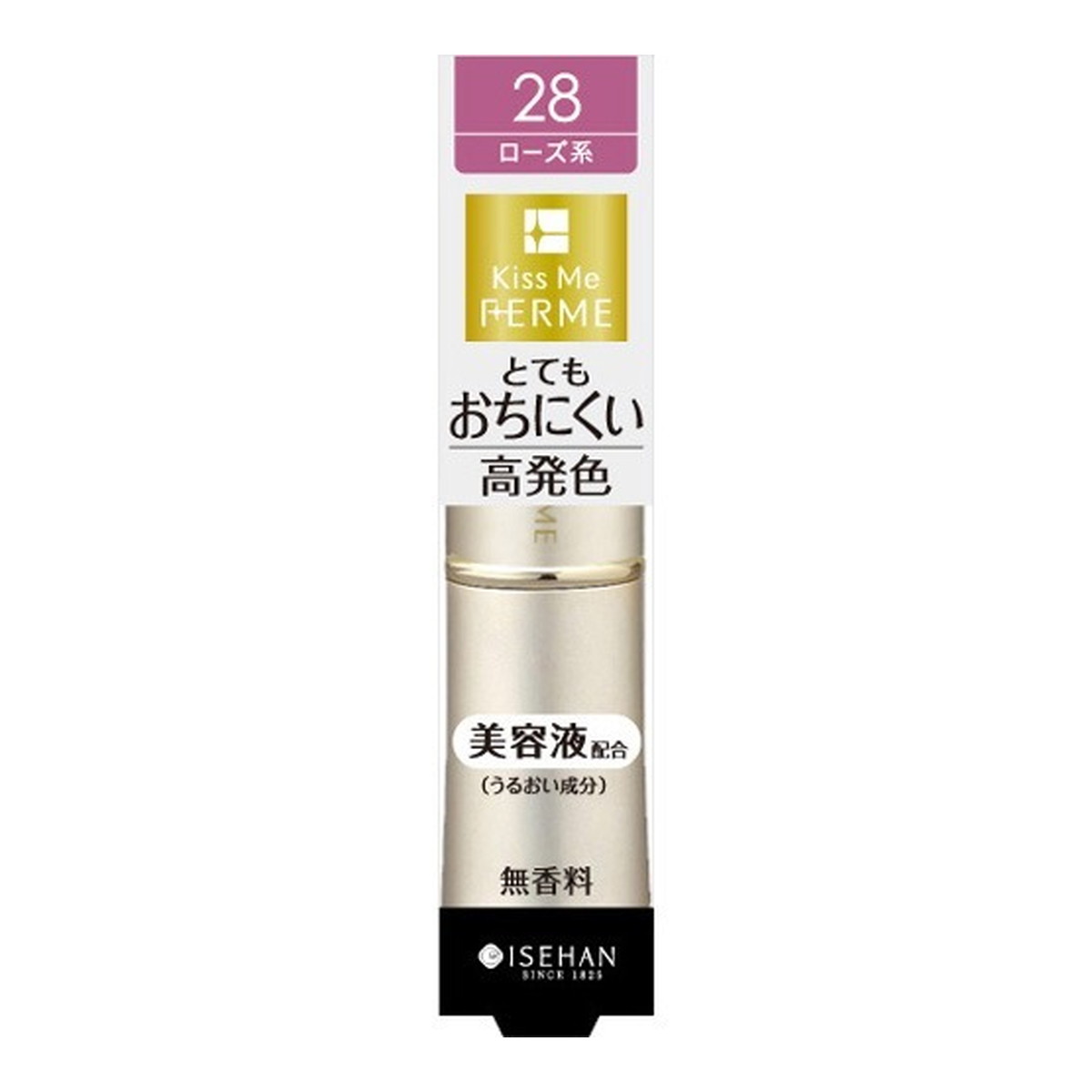 【送料込・まとめ買い×300個セット】伊勢半 キスミー フェルム プルーフシャイニー ルージュ 28 ローズ..