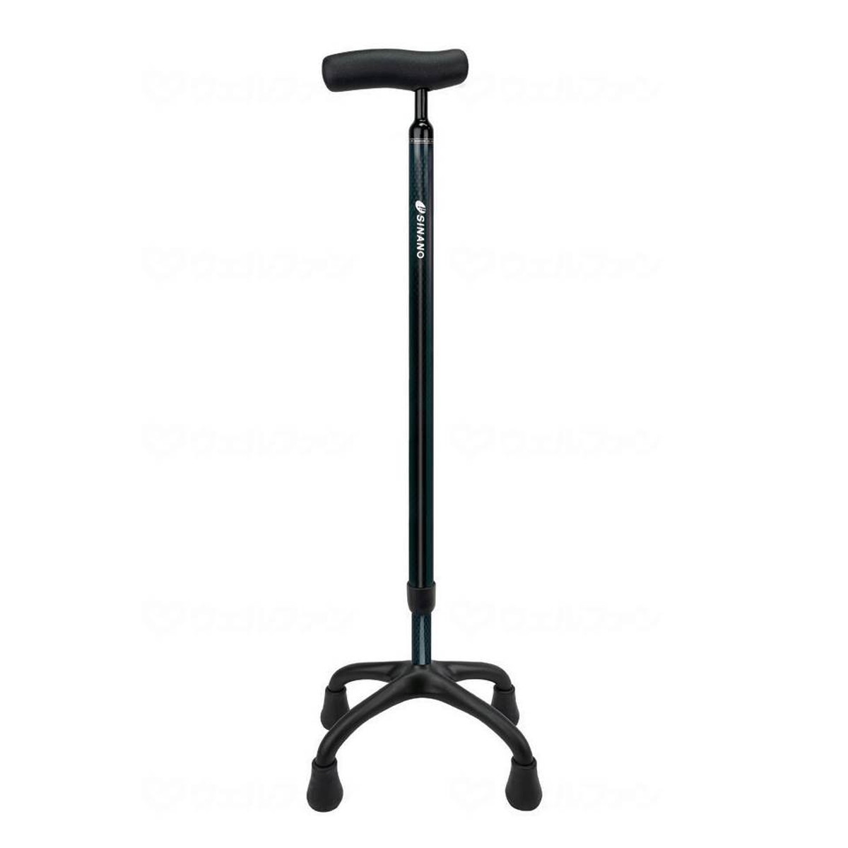 【送料込】シナノ SOFT-G カーボン 4点杖 ダークブルー 1個