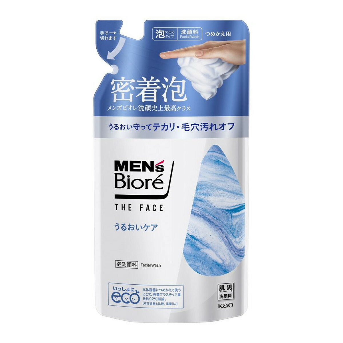【送料込・まとめ買い×24個セット】花王 メンズビオレ ザフェイス うるおいケア つめかえ用 170mL 男性用 泡洗顔料
