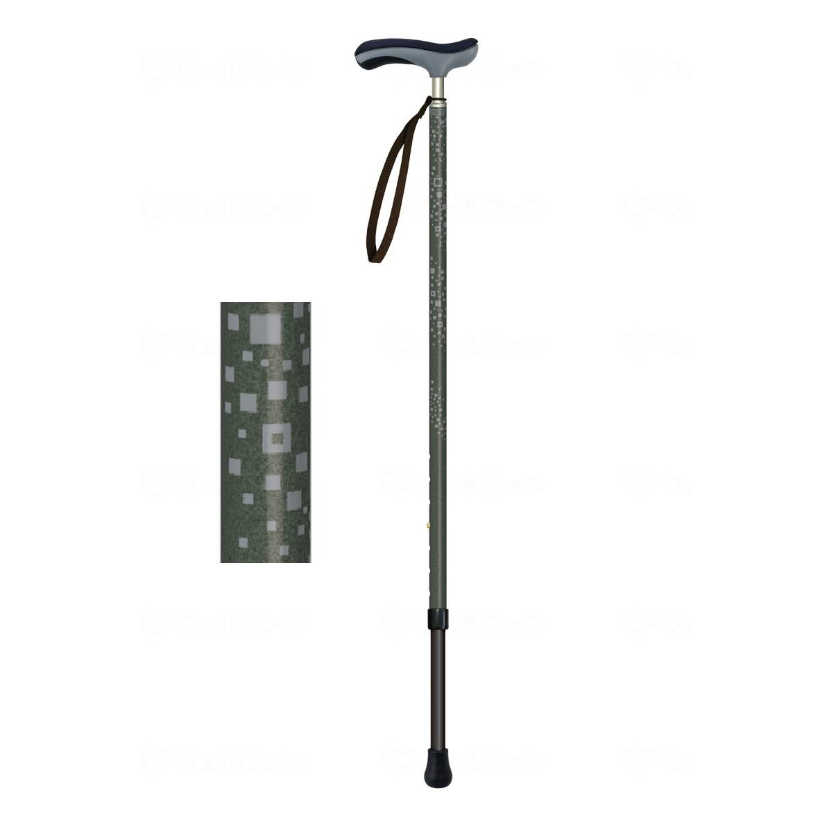 【送料込・まとめ買い×6個セット】シナノ SINANO 抗ウイルス 楽ーダ 伸縮 杖 グレイ