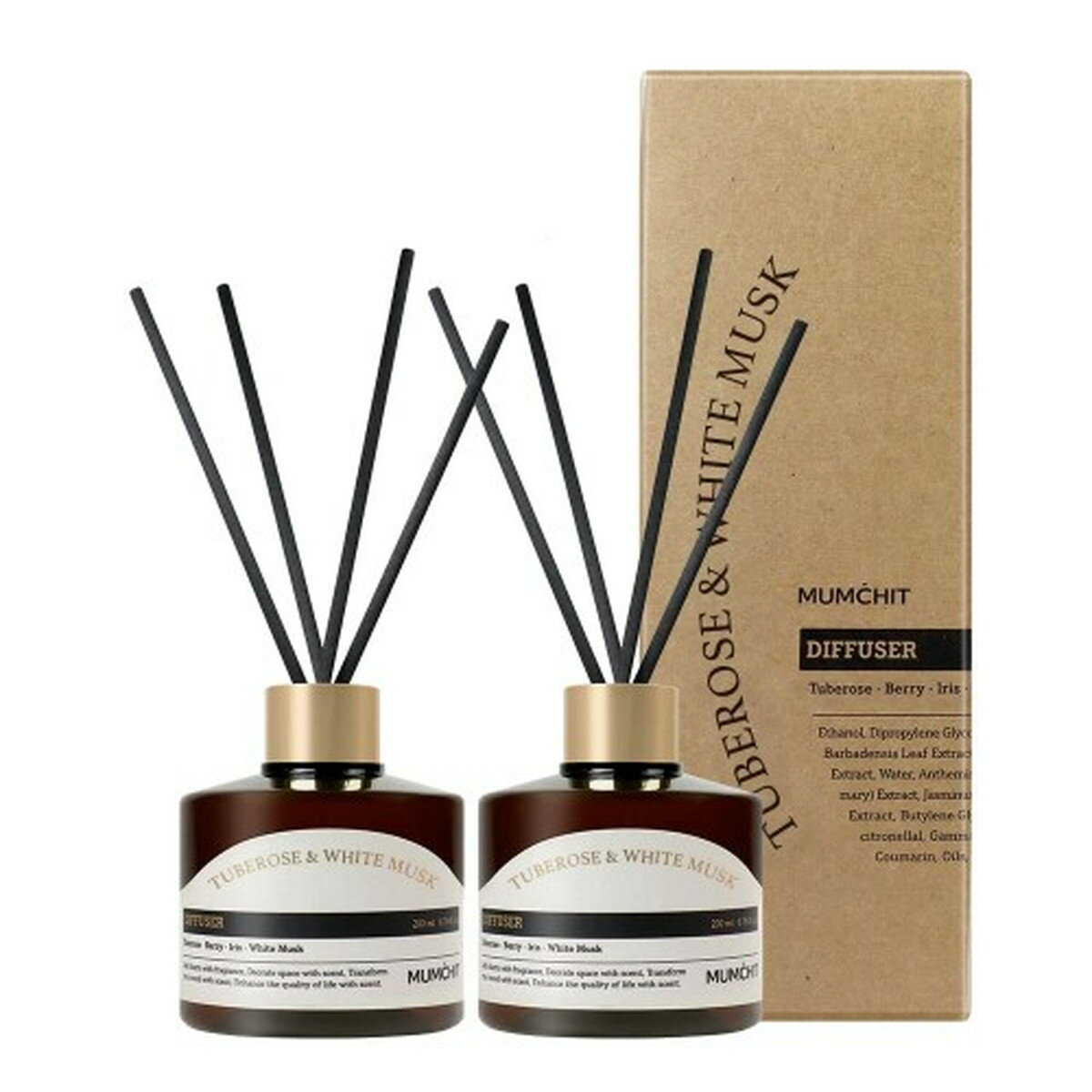 【送料込】モムチ ニッチパフュームディフューザー チュベローズ&ホワイトムスク 200mL×2個入 1個