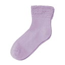 【送料込・まとめ買い×10個セット】神戸生絲 ゴム無しソックス 婦人用 春夏用 綿混 3222H パープル 靴下 くつ下 介護用品