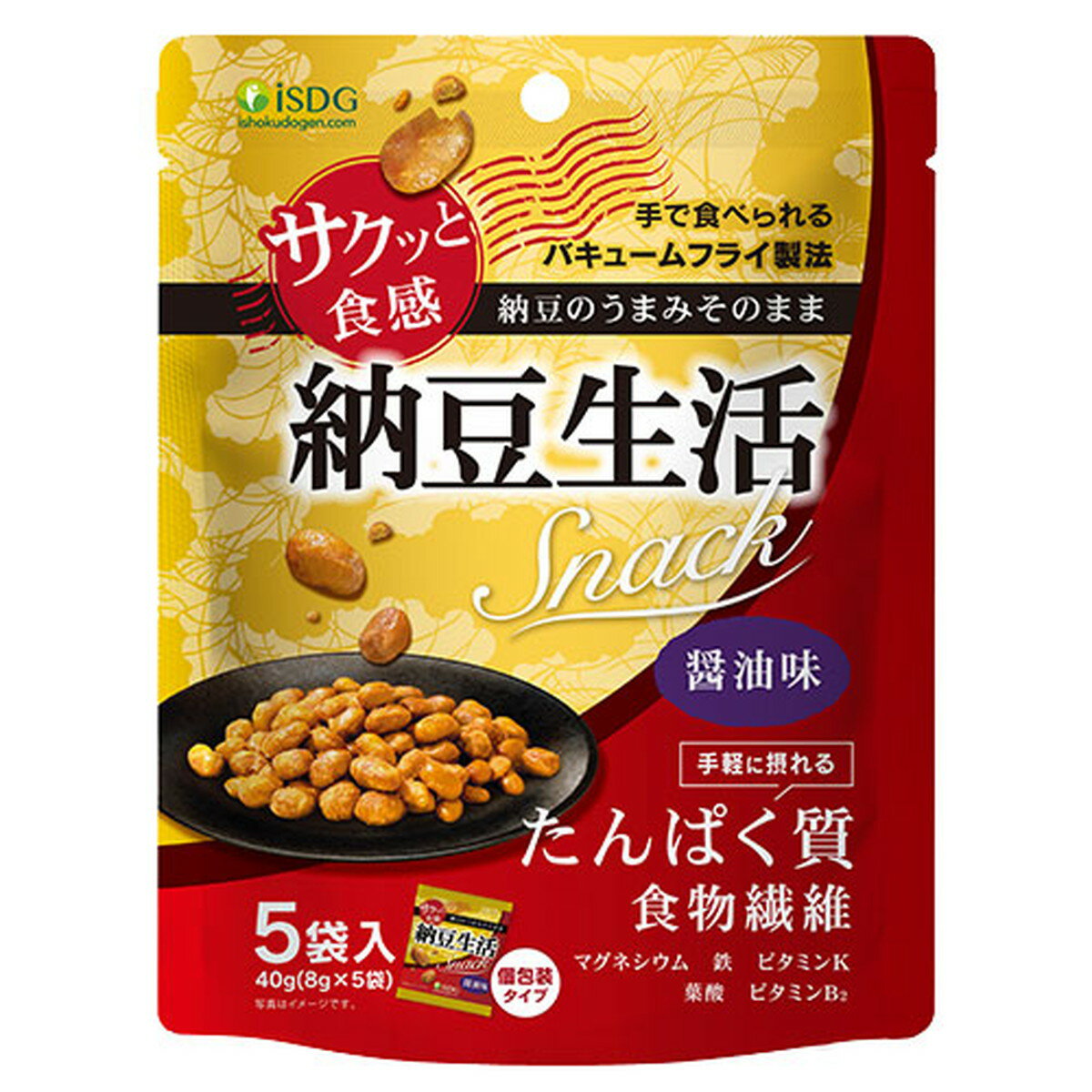 【送料込・まとめ買い×40個セット】医食同源ドットコム 納豆生活Snack 醤油味 40g