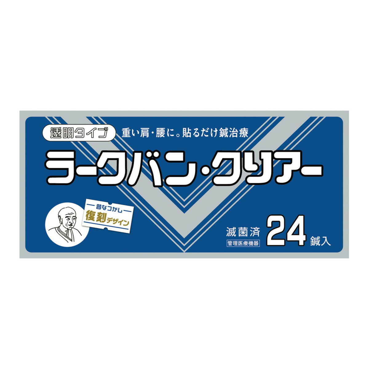 【送料込・まとめ買い×72個セット】平和メディック 復刻 ニューラークバン 24鍼入 透明タイプ