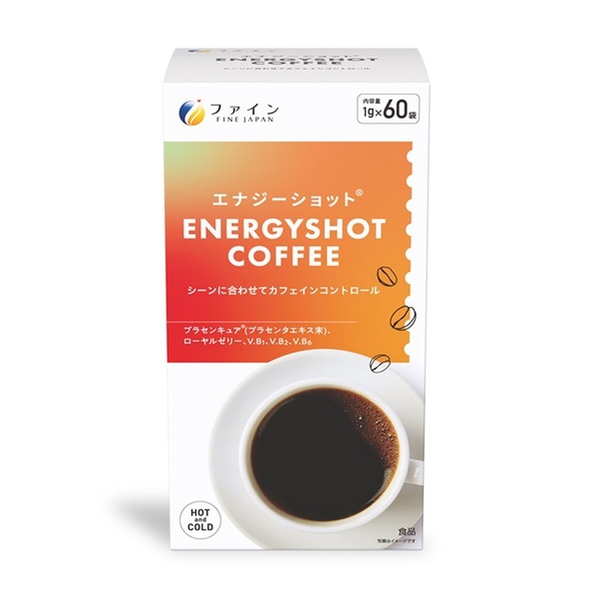 【送料込】ファイン エナジーショット コーヒー 60袋入 粉末 インスタントコーヒー 1個