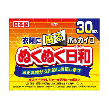 【送料込】興和新薬 ホッカイロ ぬくぬく日和 貼るレギュラー 30個入 1個