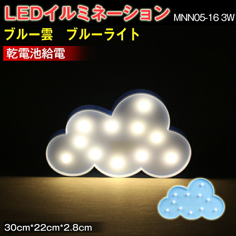 【パーティー　ウェディング　クリスマス　イルミネーション　インテリア】LEDイルミネーション ブルー雲　ブルー　ライト 電飾 お祭り 祝日 クリスマス 飾り 誕生日 イベント 屋内用 LEDライト 照明 ランプ 30*22*2.8（CM） MNN05-16