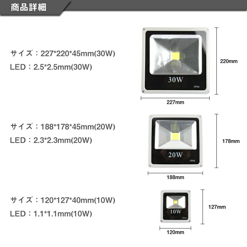 【送料無料】最新型LED 投光器 20W 照明 野外ライト 広角140度 防水加工 85V〜265V対応 超薄型 補光用ライト 昼光色 6000K 電球色 3000K エコ 長寿命 高耐震 高輝度 看板灯 投光機 アウトドアライト 3