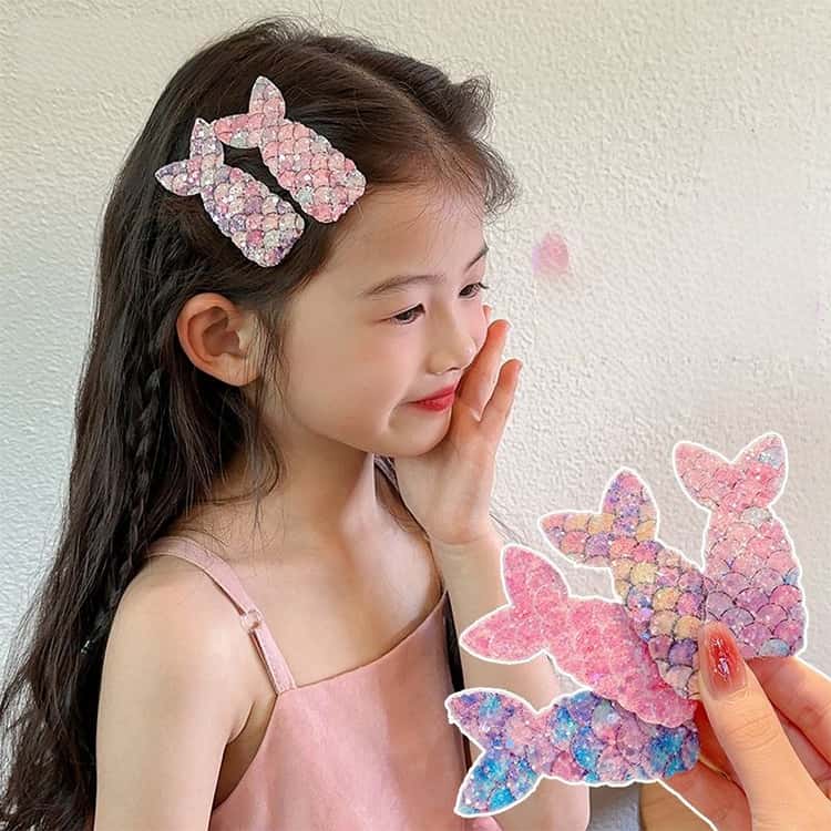 人魚姫 4個セット しっぽ 女の子 プリンセス キッズ マーメイド ヘアピン スパンコール ヘアクリップ 前髪 ヘアピン ヘアピン パッチン留め 人魚 4個セット ヘアピン キラキラ 子供 髪飾り 髪留め 卒園式 入学式 卒業式 2