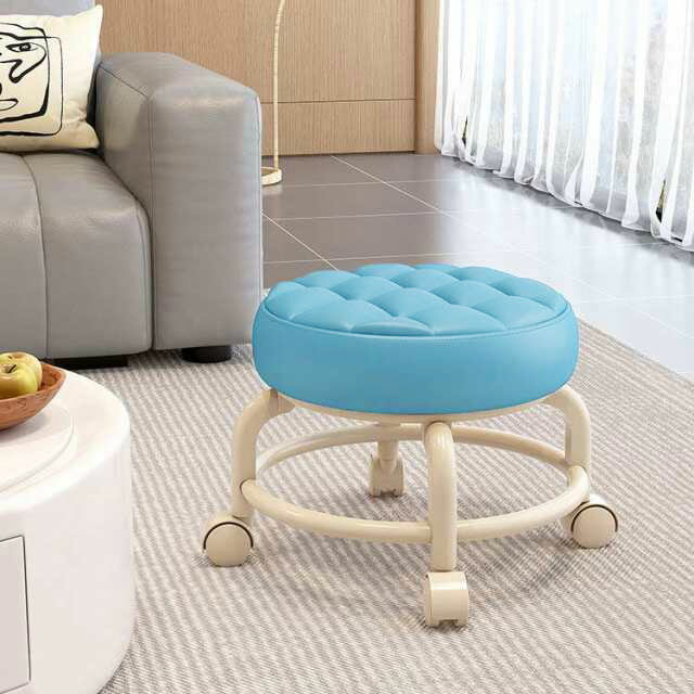 ロースツール キャスター キャスター付き 高さ25cm 北欧 キルティング 椅子 スチール脚 全7色 ミニ スツール スツール フットケア 低め フットケアスツール フット ネイル ペディキュア 施術 イス チェア 作業椅子 低い 作業用スツール 丸椅子 丸イス 回転いす