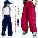 カーゴパンツ 女の子 子供服 ロングパンツ キッズ 長ズボン ダンスウェア ヒップホップダンス衣装 ワイドパンツ ゆったり 通気性 無地 ジュニア 学生 カジュアル 紫 白 黒 赤 ピンク 110 120 130 140 150 160 170