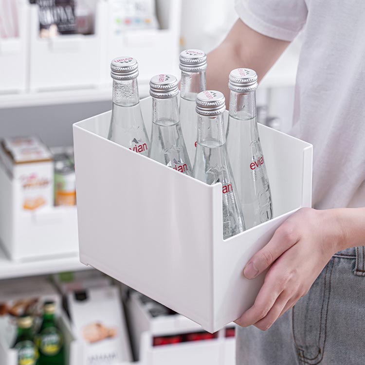 キッチン収納ボックス 調味料収納ボックス 棚上用 収納ボックス 収納ケース ストックボックス 整理ケース 戸棚収納 収納BOX 収納ストッカー キッチンストッカー 吊戸棚用 収納 収納カゴ キッチン収納 シンク下 引き出し 引出し スライド