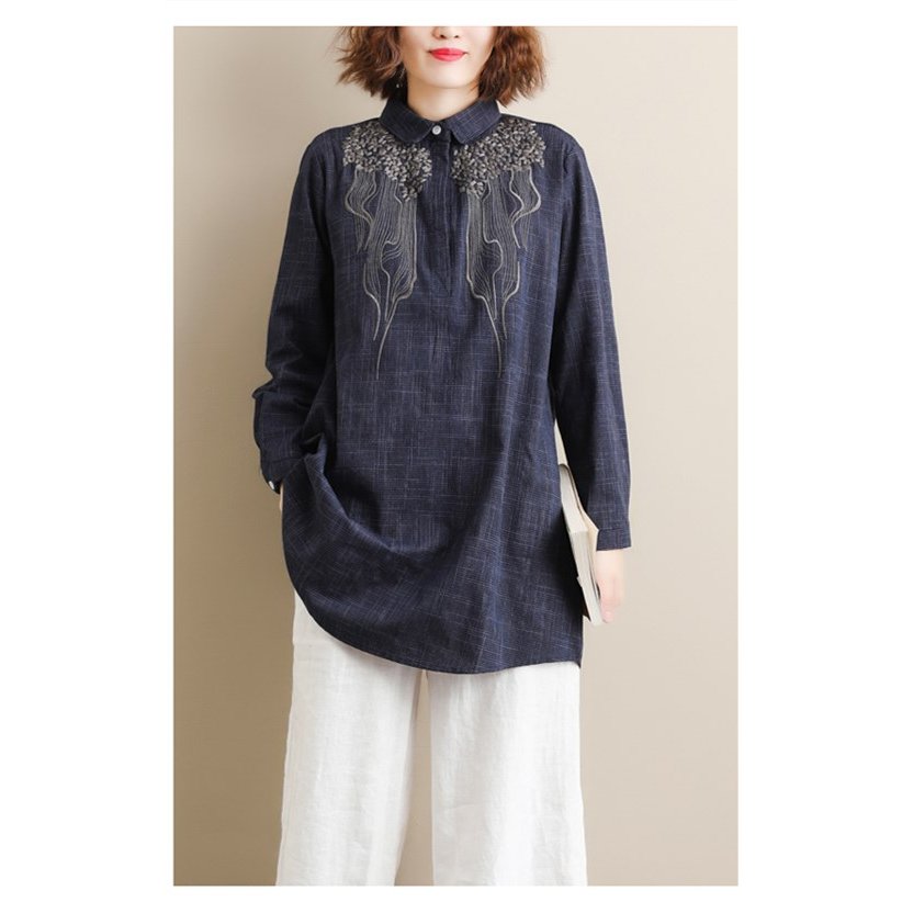 チュニック 長袖 レディース シャツワンピース ゆったり チュニック 体型カバー ゆったり 着痩せ Aライン 春秋 30代40代50代