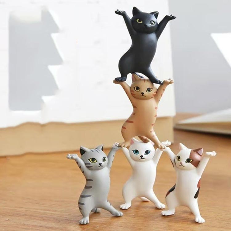 猫 ねこ ネコ グッズ 雑貨 プレゼント かわいい キャット ペン立て ペンホルダー 猫好き 小物 踊る猫 ダンシングキャット ねこちゃん にゃんこ 白 黒 茶トラ サバトラ 三毛猫 ペン立て イヤフォン置き ピアス置き ギフト