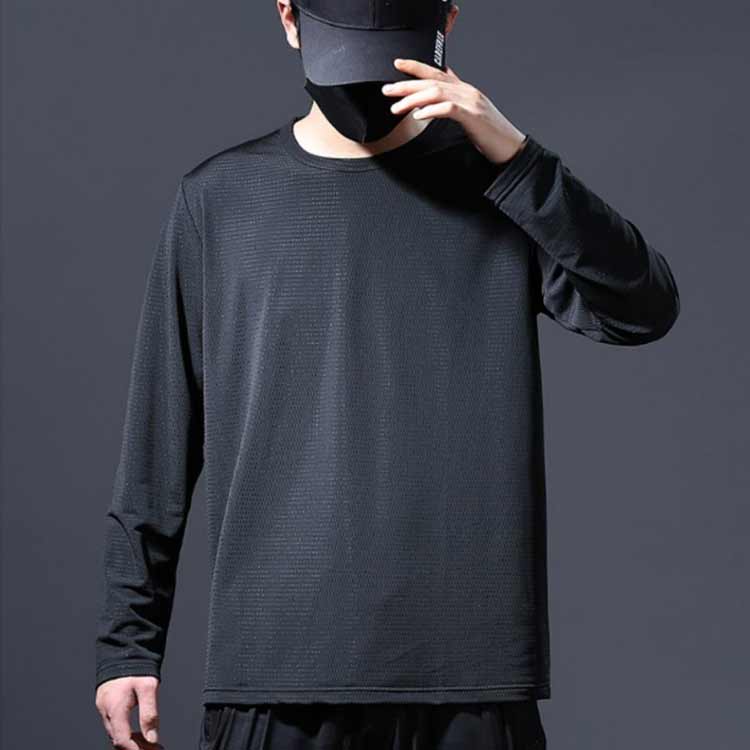 涼しい 長袖 夏 長袖tシャツ tシャツ スポーツ 接触冷感 薄手 蒸れない 作業服 アイスシルク 吸水速乾 Tシャツ メンズ ストレッチ 運動着 丸首 作業着 メッシュ ゴルフ トレーニングウェア トップス 野球 大きいサイズ バイク 釣り キャンプ シンプル 送料無料 atak-10011858 seam 楽天市場店 サンプル画像2