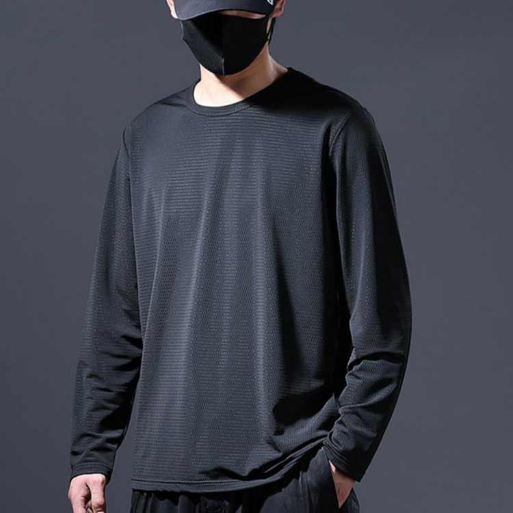 涼しい 長袖 夏 長袖tシャツ tシャツ スポーツ 接触冷感 薄手 蒸れない 作業服 アイスシルク 吸水速乾 Tシャツ メンズ ストレッチ 運動着 丸首 作業着 メッシュ ゴルフ トレーニングウェア トップス 野球 大きいサイズ バイク 釣り キャンプ シンプル 送料無料 atak-10011858 seam 楽天市場店 サンプル画像3