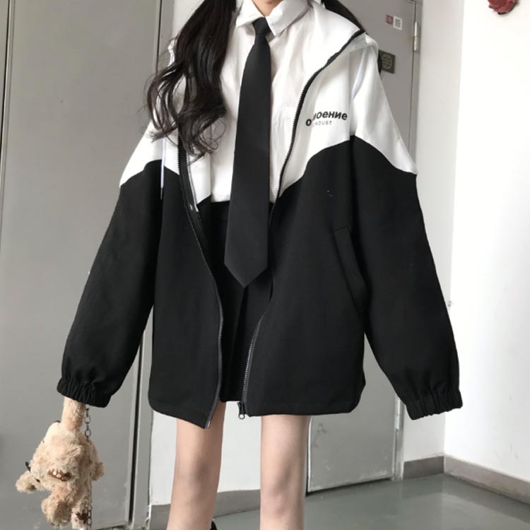 レディース パーカー 長袖 フード付 ジャケット ゆったり ブルゾン 薄手 UVカット 防風 コート ジャンパー 春 秋 体型カバー 羽織り 軽量 大きいサイズ カジュアル 韓国系