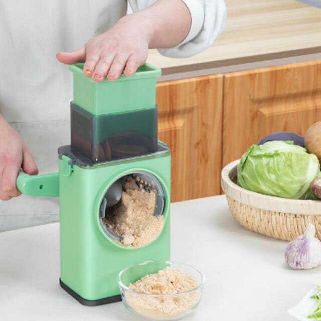 野菜スライサー 野菜カッター 6種類ブレード 多機能 調理器セット みじん切り おろし器 千切り 手回し式 回転式 1台6役 チョッパー フードカッター 万能スライサー 回すだけ 時短調理 お手軽 お手入れ簡単 家庭用 atak-10012033 seam 楽天市場店 サンプル画像2