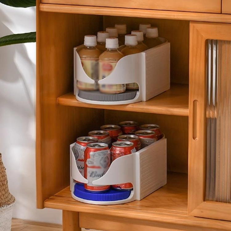 冷蔵庫収納 回転式収納ラック 冷蔵庫トレー 冷蔵庫ケース 多機能 回転収納ケース 飲料棚 調味料 家庭用 飲料収納 冷蔵庫 ケース ボックス トレー 収納 キッチン用品 整理 整頓 冷蔵室 缶ストッカー クリア 回転 可動式 省スペース 便利