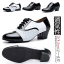 3cmヒール&4.5cmヒール!メッシュ 社交ダンスシューズ メンズ ダンス シューズ 初心者 ラテンシューズ ダンス用品 練習 レッソンシューズ エナメル 防臭 通気性 23.5-28cm(4)