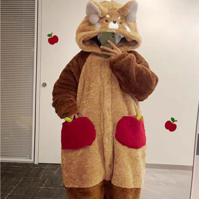 もこもこ くま柄 着ぐるみ ルームウェア 着ぐ...の紹介画像2