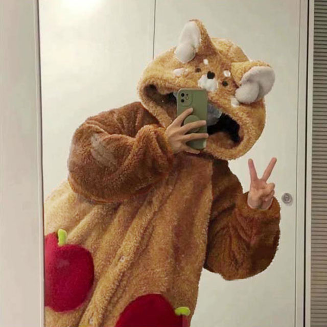 もこもこ くま柄 着ぐるみ ルームウェア 着ぐ...の紹介画像3