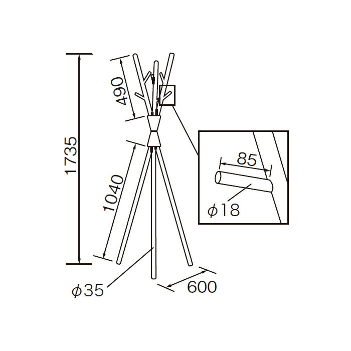 ハンガー 組立式 CK-08 幅600x奥行530x高さ1735mm 桜屋工業 [2]