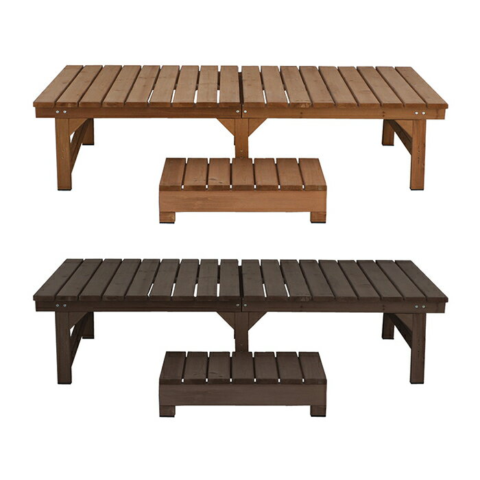 デッキ ステップ セット 組立式 ユニット縁台ベンチ hiyori ひより DE-17488STP 幅1745x奥行880x高さ40..