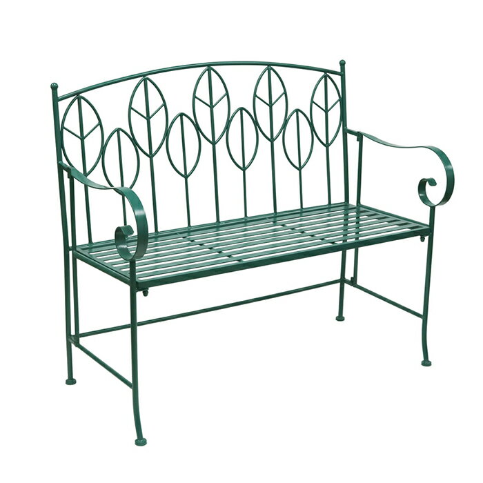 アイアン製ガーデンベンチ単品販売「Sunny Leaf（サニーリーフ）」カラー・型番：グリーン・SPL-9002-GRNサイズ（約）：幅 1055×奥行 545×高さ 920mm /座面高さ443mm重量（約）：11.6kg材質：スチール仕...