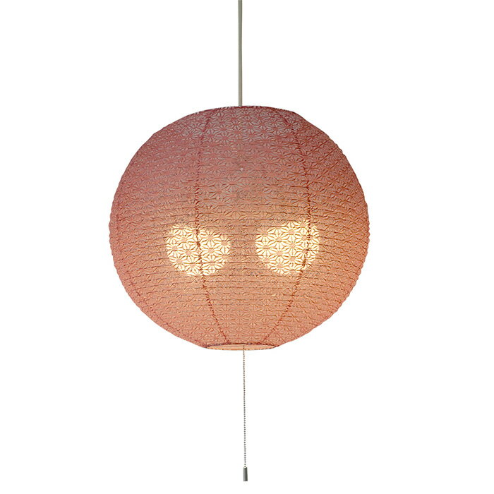 2灯 和紙 ペンダントライト cosmic 麻葉梅紫 電球付属なし シェードサイズ 幅390x奥行390x高さ350mm 彩..