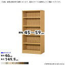 本棚 組立式 横幅 サイズ オーダー エースラック タフタイプ 幅木よけ加工 幅45～59x奥行46x高さ149.9cm 大洋