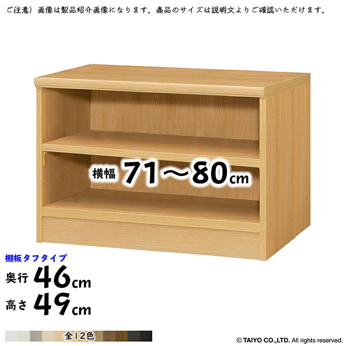 本棚 組立式 横幅 サイズ オーダー エースラック タフタイプ 幅71〜80x奥行46x高さ49cm 大洋