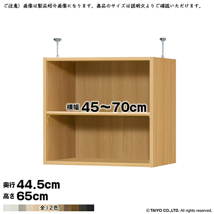 本棚 組立式 受注生産 オーダー エースラック 専用 突っ張り棚 標準タイプ 国産 幅45～70x奥行44.5x高さ65cm 大洋
