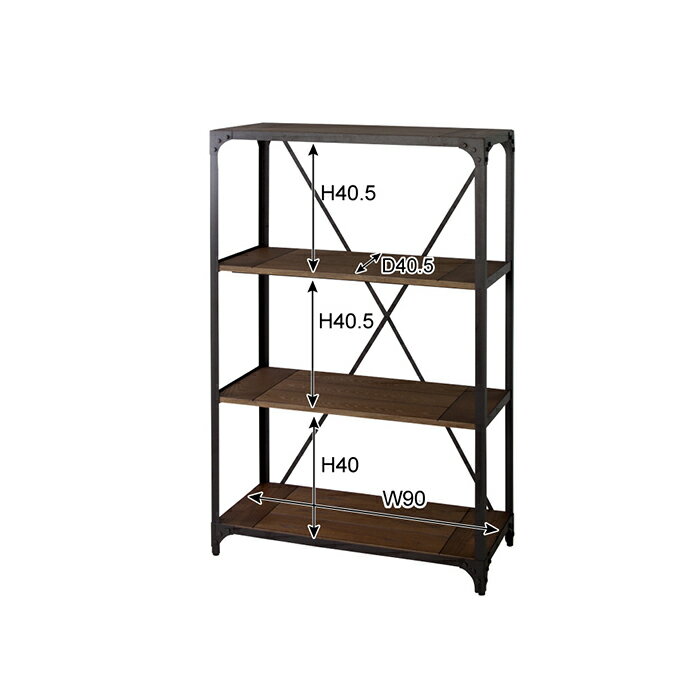 棚 組立式 ラック 3段 DIS-936BK 幅91x奥行43x高さ138cm 東谷