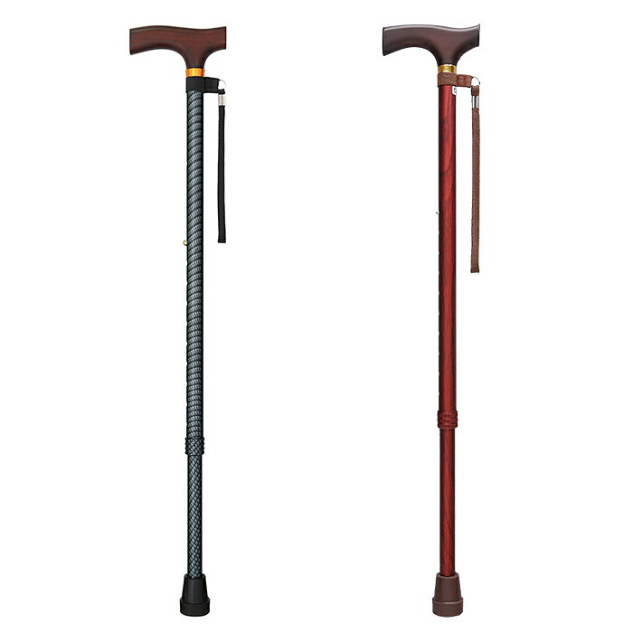 ベーシック伸縮S・M兼用Walking Stickリーズナブルなステッキをスタンダードカラーで取り揃えましたサイズ：約73.0〜95.5m伸縮（10段階調節・2.5cmピッチ）対応身長：約140〜185cm材質：シャフト／アルミニウムグリップ／天然木（楓材）ストラップ／ポリプロピレン替えゴム／合成ゴム重量：約320g生産国：台湾商品コード カラーWB3938 カーボンライクWB3720 木目※商品の色に関して商品画像は撮影環境やお客様の環境により、色合いが異なって見える場合がございます。画像の色と比べますと、色の明るさや光沢が全く違うと感じられる場合もございます。写真と色が違うなど、色合いによる返品・交換はお受けいたしかねます。予めご了承ください。※メーカー直送商品