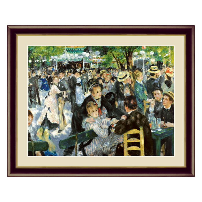 アート 額絵 ムーラン・ド・ラ・ギャレット ルノワール 本紙サイズ F4(約31x23cm) 額サイズ 42x34cm 三幸