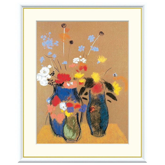 乐天商城 - 額絵 青い花瓶の花 オディロン・ルドン 52x42cm 三幸