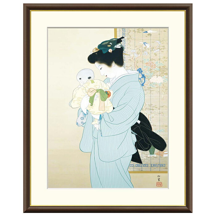 Rakuten - 額絵 母子 上村松園 42x34cm 三幸