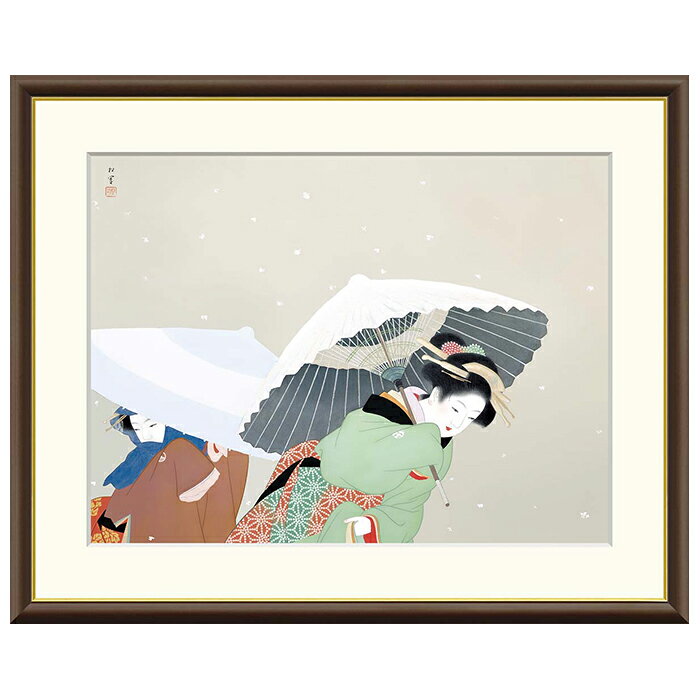 Rakuten - 額絵 牡丹雪 上村松園 61x49.5cm 三幸
