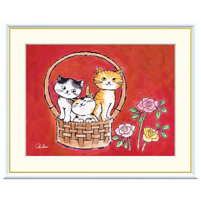Rakuten - 額絵 なごみねこ 千春 52x42cm 三幸