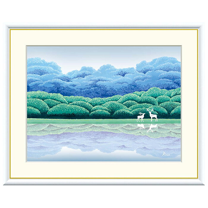 Rakuten - 額絵 湖畔清涼 竹内凛子 42x34cm 三幸