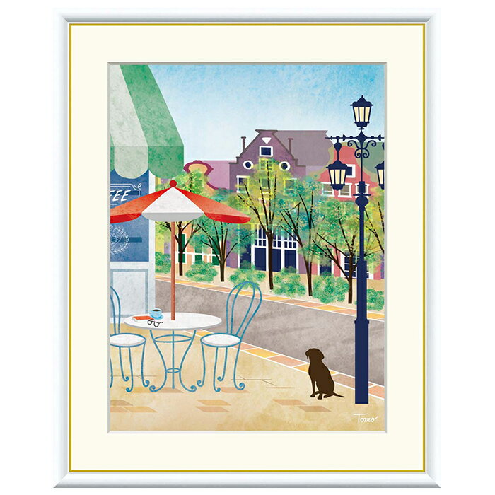 Rakuten - 額絵 カフェテラス 横田友広 61x49.5cm 三幸