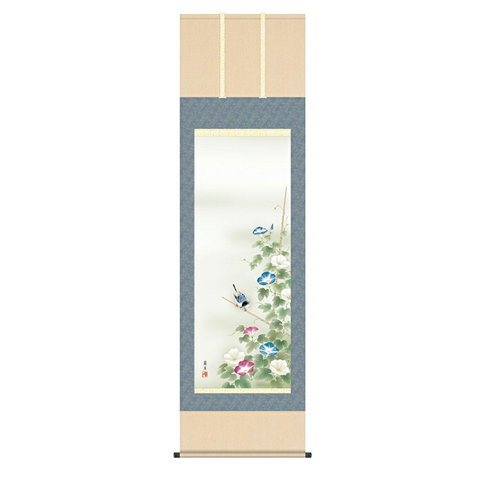 Rakuten - 掛け軸 朝顔 吉井蘭月 54.5x190cm 三幸