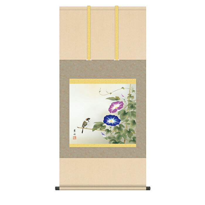 乐天商城 - 掛け軸 朝顔 緒方葉水 54.5x115cm 三幸