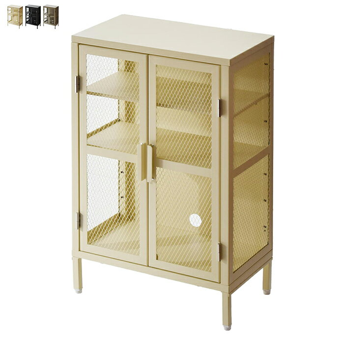 Rakuten - ラック 組立式 BURUCK メッシュ キャビネット 3段 BRLS0330KI 幅505x奥行280x高さ785mm B.Bファニシング