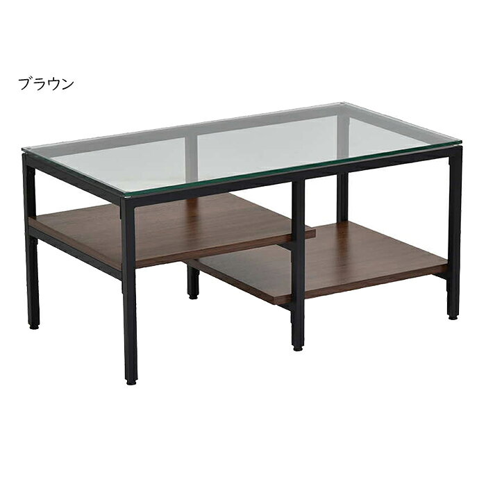 ガラスセンターテーブル 組立式 ONTB0294 幅800x奥行445x高さ390mm B.Bファニシング