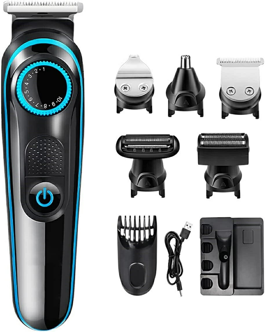 【一年間保証】IPX7撥水 バリカン 6in1 usb 充電式 電動 髪の毛 散髪 子供 バリカン セルフカット ヘアーカッター 家庭用 業務用 多機能 全身防...